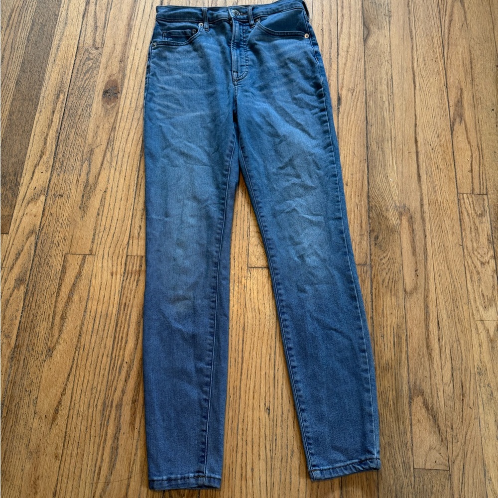 Everlane high rise skinny jeans medium blue 27 regular